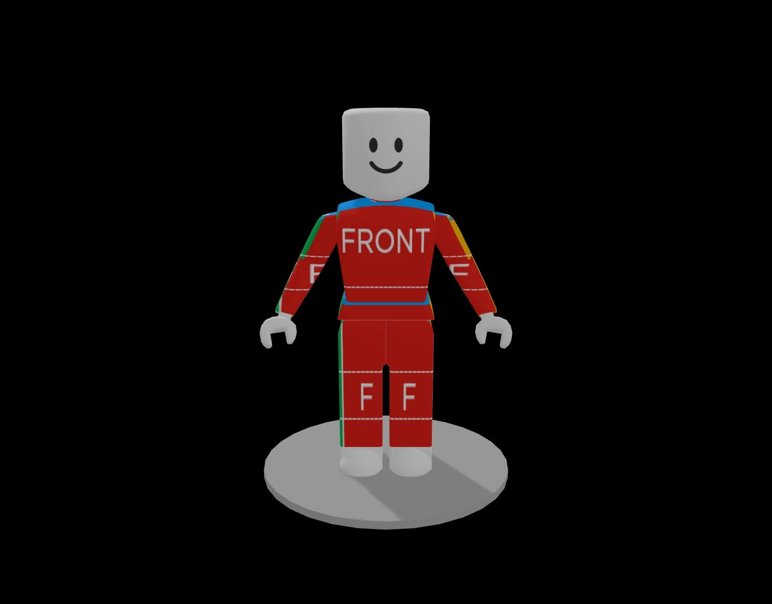 Avatar Roblox R15 usando o mesmo template clássico de roupa