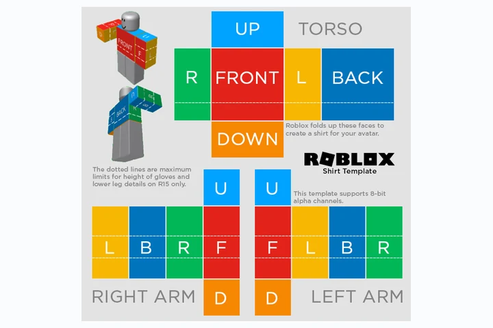 Template clássico plano de Roblox 585 por 559 antes da prévia