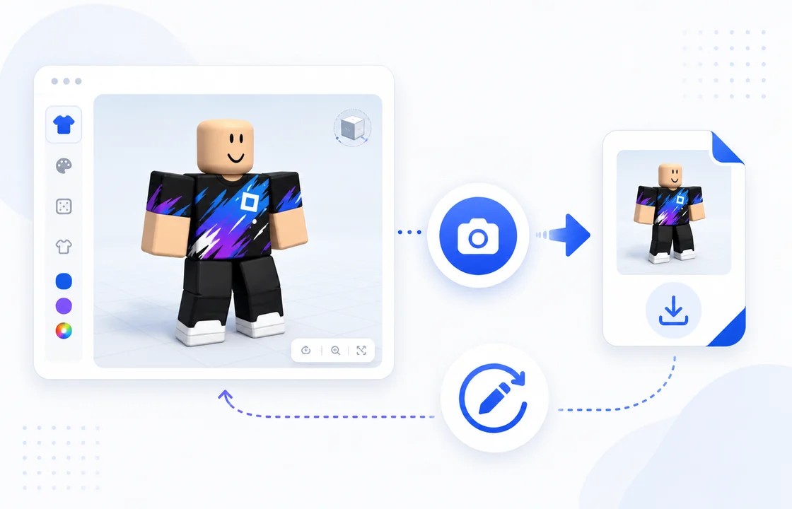 Uma prévia final de roupa Roblox pronta para exportar captura ou redesenhar