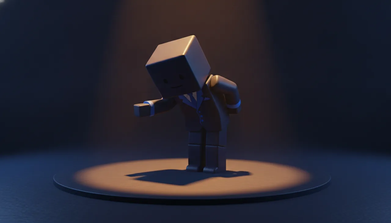 AI-generated Roblox emote — expressive emotion animation on an R15 avatar