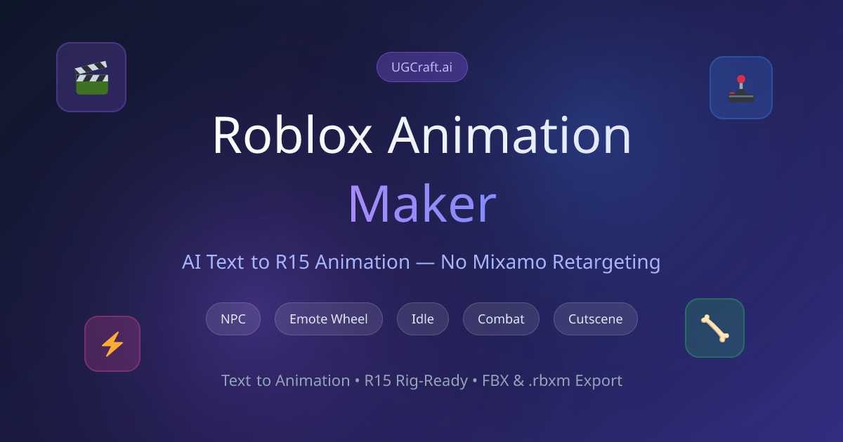 Roblox Animation Maker - AI Text to R15 Animation | UGCraft