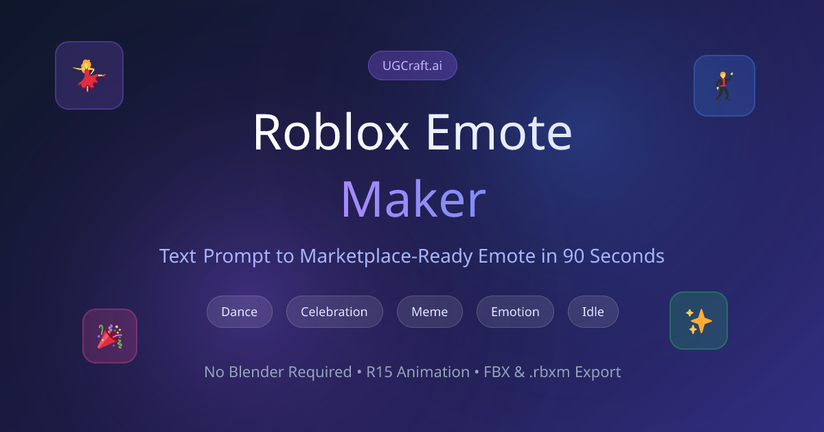 Roblox Emote Maker - Custom UGC Emotes with AI | UGCraft